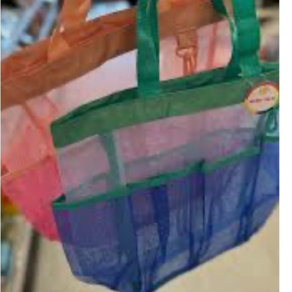 Target blue with green mesh beach pool tote bag - Picture 2 of 2